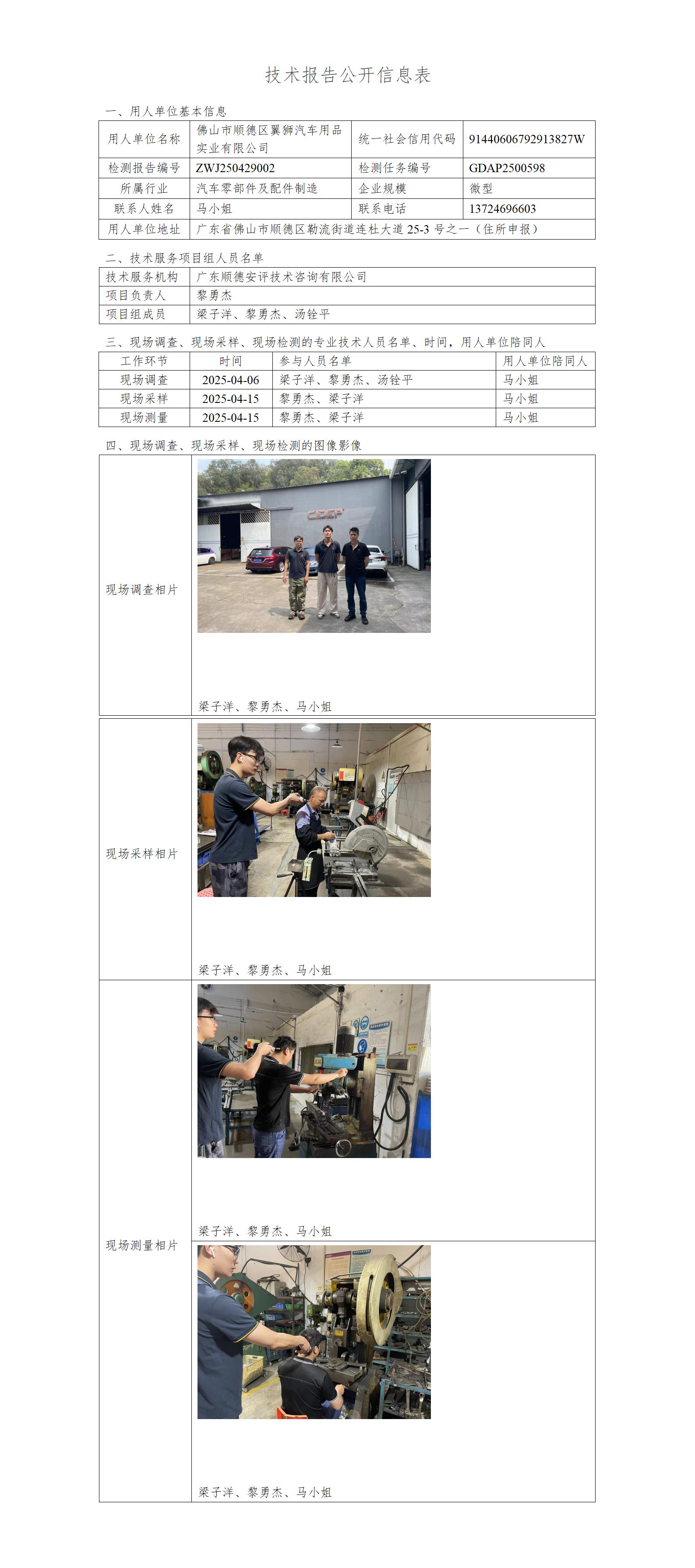 佛山市顺德区翼狮汽车用品实业有限公司-2025-技术报告公开信息表_01.jpg